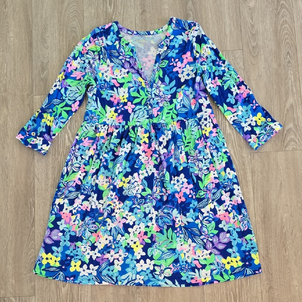 Lilly Pulitzer Loran Dress in Borealis Blue 💙💛🩵